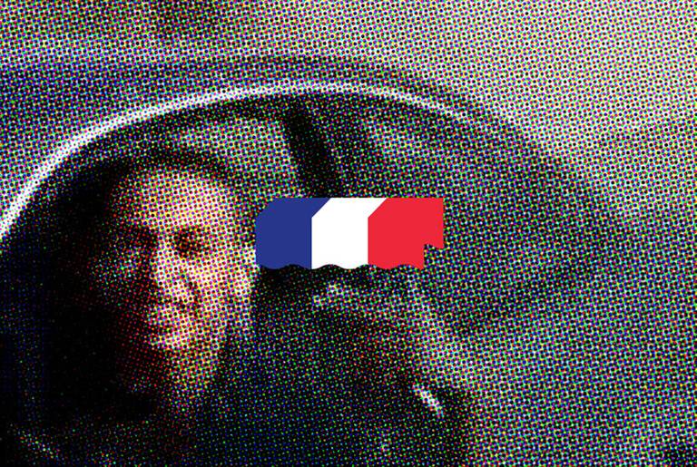 Mohamed Merah, in a screen capture from French television France 2, March 2012.(Photoillustration byErik Mace for Tablet Magazine. Original photo: AFP/Getty Images)