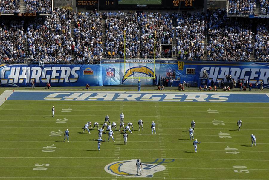 San Diego Chargers play at the Qualcomm Stadium in San Diego, CA. (justasc / Shutterstock.com)