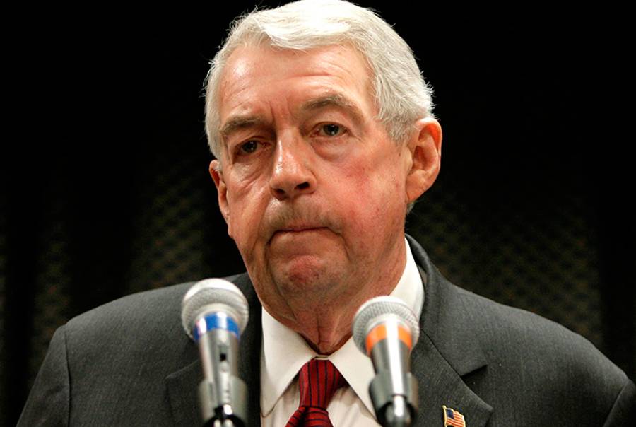 Brooklyn District Attorney Charles Hynes appears at a press conference in New York, Tuesday, Dec. 9, 2008, where he spoke about three New York police officers charged with participating in a sexual assault on a subway platform in October.(Seth Wenig/AP)