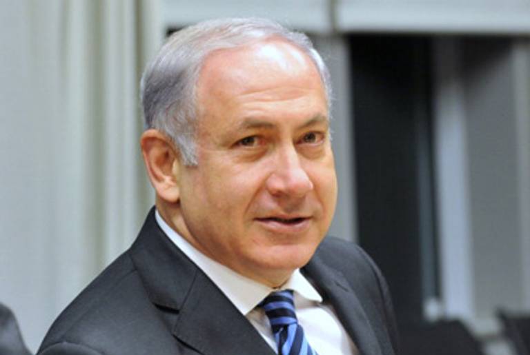 Prime Minister Netanyahu Monday at the United Nations.(Stan Honda/AFP/Getty Images)