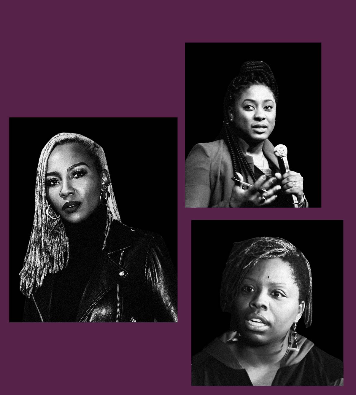 Black Lives Matter founders, clockwise from left, Opal Tometi, Alicia Garza, Patrisse Cullors
