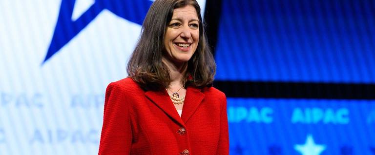 Elaine Luria speaking during the American Israel Public Affairs Committee (AIPAC) Policy Conference in Washington, D.C.
