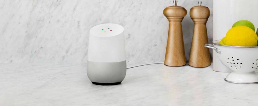 The Google Home device.