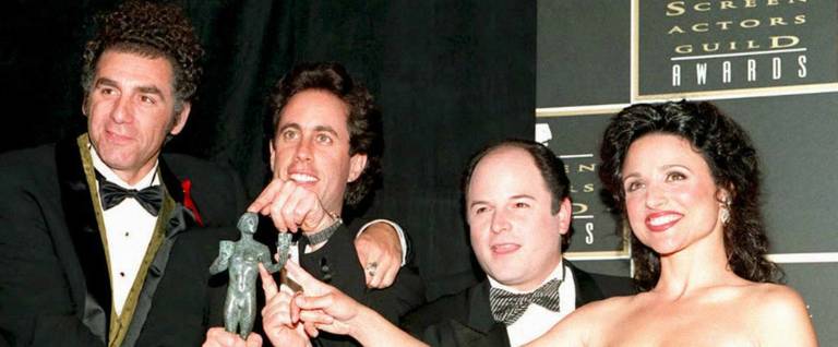 The cast of 'Seinfeld' at the Inaugural Screen Actors Guild Award Show in Los Angeles, California, February 25, 1995.