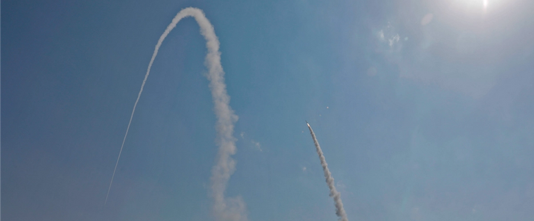 Israeli military launches a missile from the Iron Dome air-defense system, designed to intercept and destroy incoming short-range rockets and artillery shells, from a position in the southern Israeli city of Ashkelon on May 29, 2018.