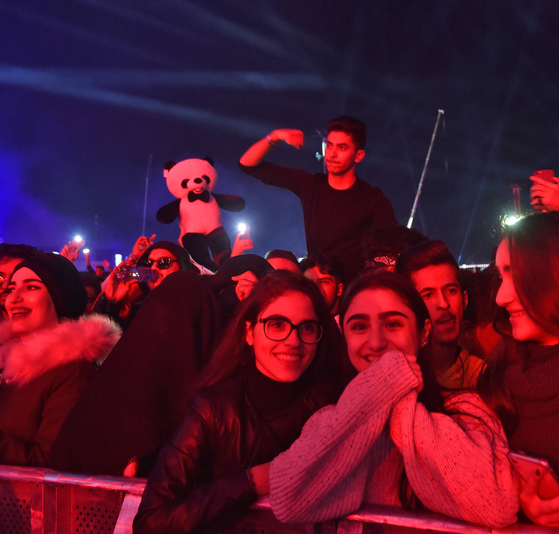 Saudi fans attend MDLBeast, an electronic music festival held in Banban, Riyadh, Saudi Arabia in 2019
