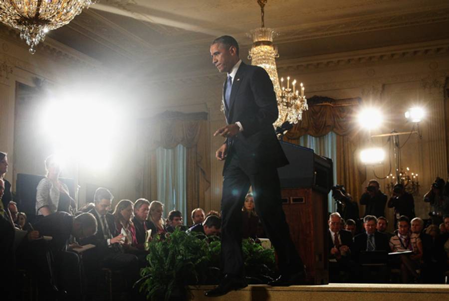 President Barack Obama leaves a news conference on November 5, 2014 in Washington, DC. (Mark Wilson/Getty Images)
