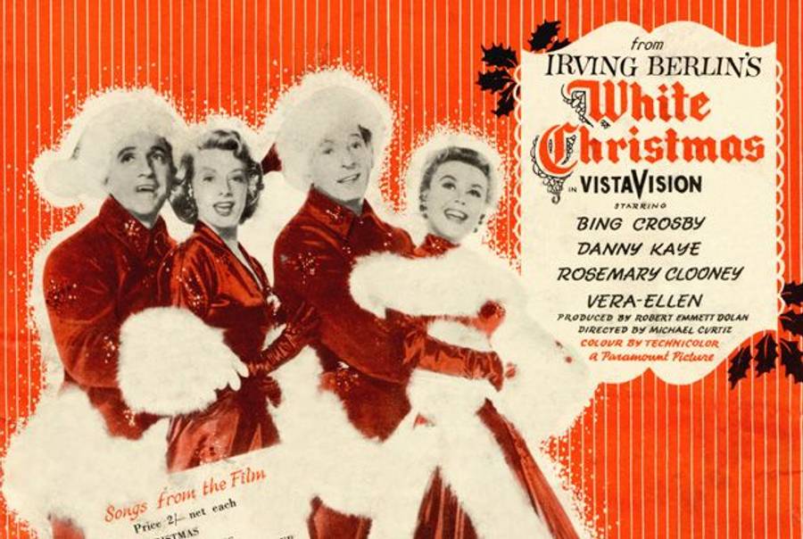 Score cover for the Irving Berlin musical White Christmas starring Bing Crosby, Rosemary Clooney, Danny Kaye, and Vera-Ellen, published by Irving Berlin Music Corporation. 
