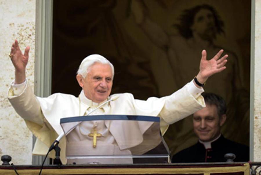 Pope Benedict XVI yesterday.(L'Osservatore Romano Vatican-Pool/Getty Image)
