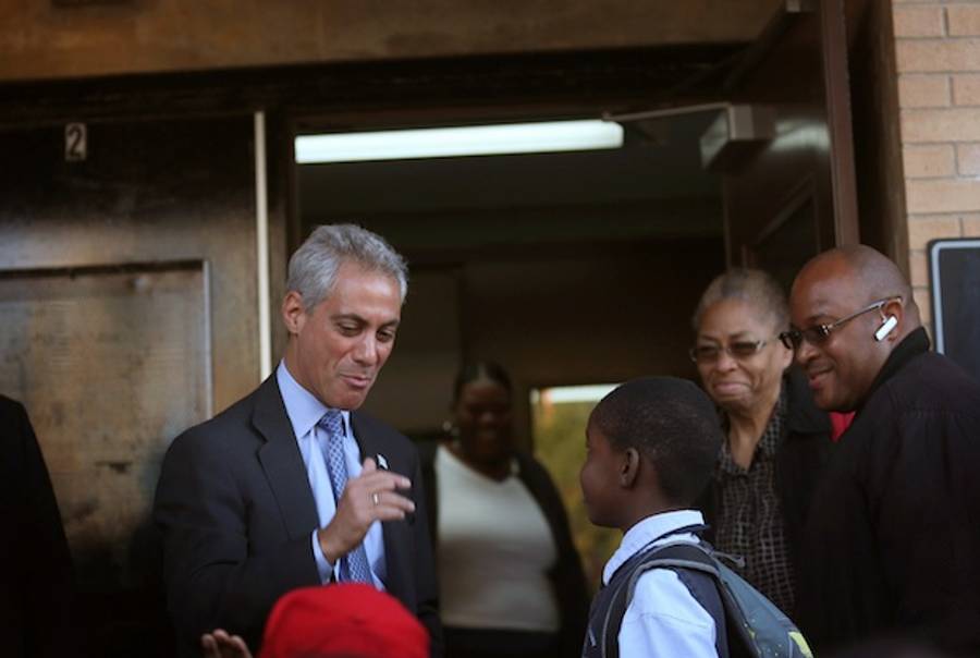 Chicago Mayor Rahm Emanuel Greets Students As They Return to School(Scott Olson, Getty)