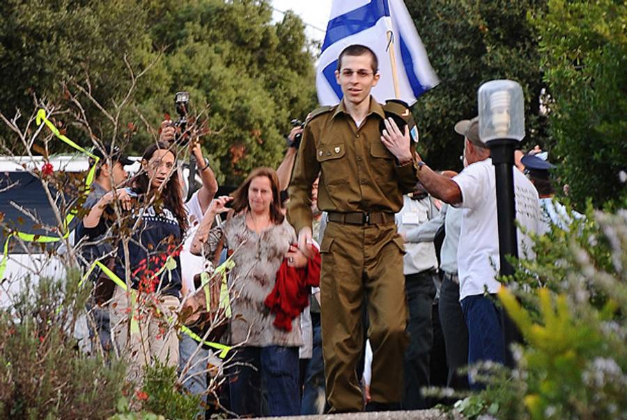 Gilad Shalit arrives home.(IDF via Getty Images)