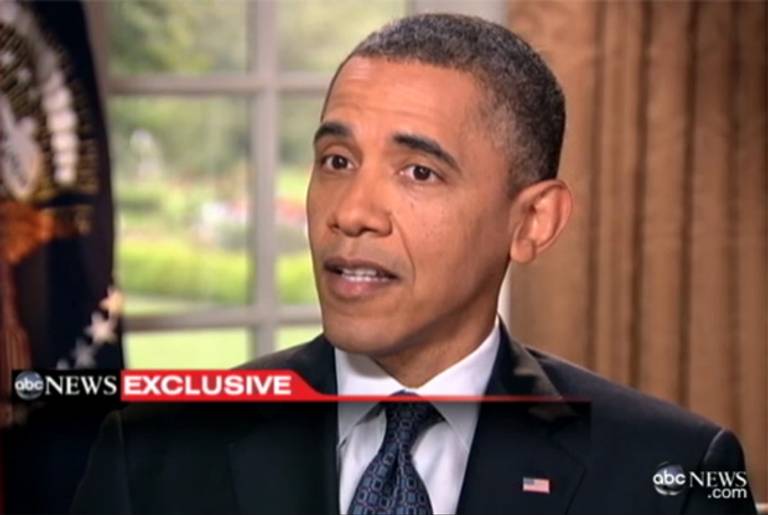 President Obama announcing his support for gay marriage.(ABC News)