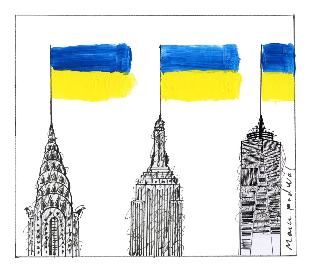 Mark Podwal, 'New York Skyline'