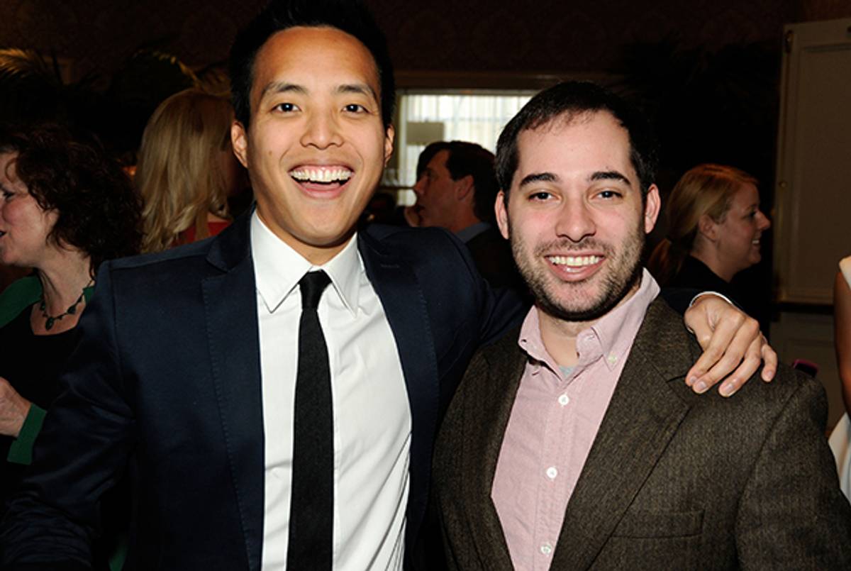 Parks and Recreation's Alan Yang (L) and Harris Wittels (R) on January 13, 2012 in Beverly Hills, California. (Frazer Harrison/Getty Images for AFI)