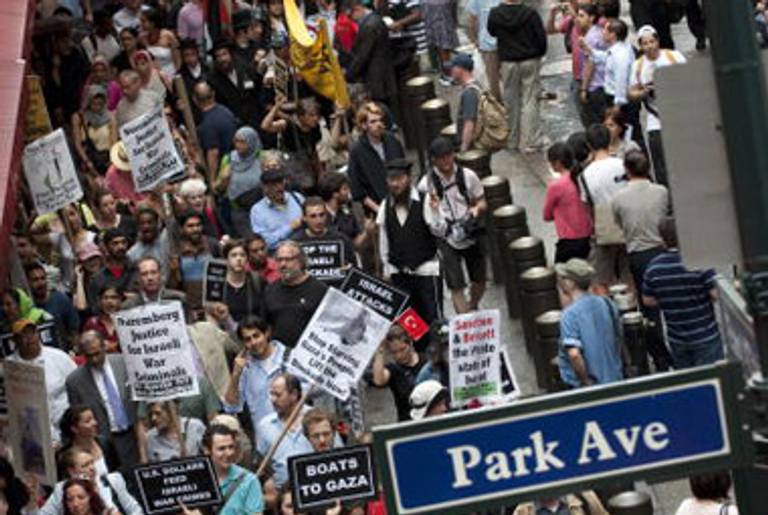 Protestors in Manhattan yesterday.(Don Emmert/AFP/Getty Images)