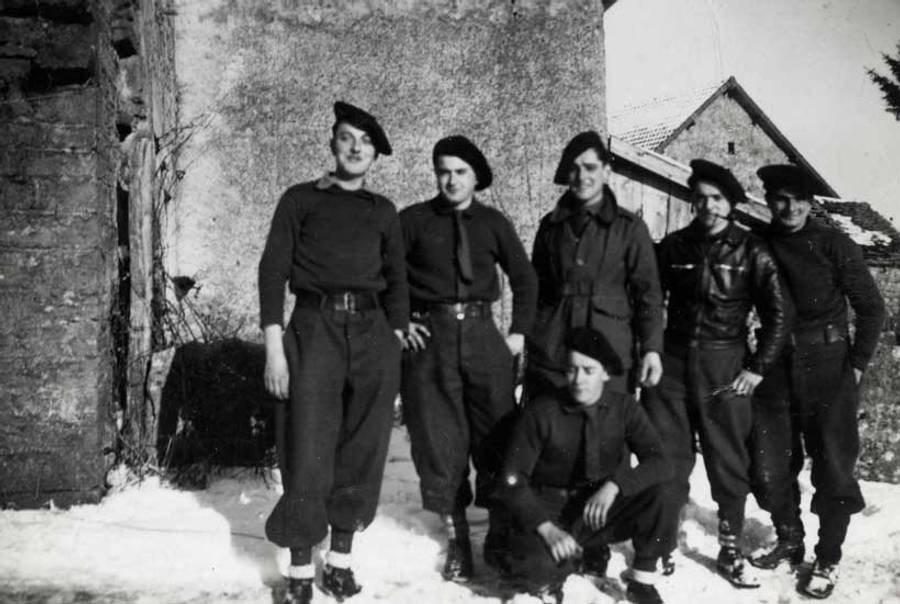Group portrait of a unit of the French resistance, 1940 - 1944, France, photographer unknown.