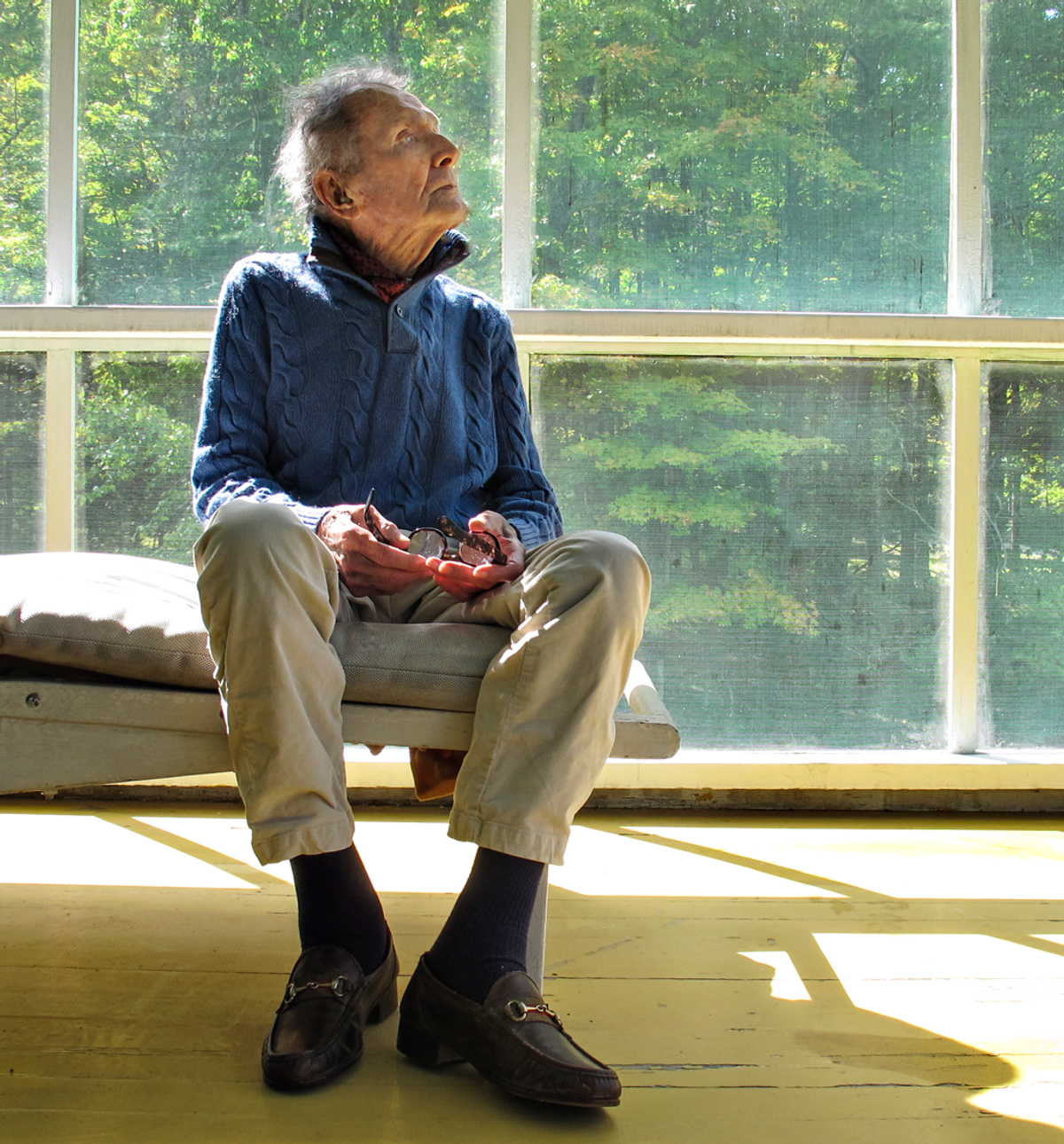 Pachner in September in the sun room of his Woodstock home, where he has lived since 1945. (Photo: Louie Lazar)