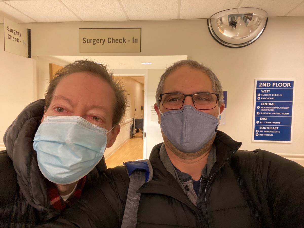 Doug Koltenuk and Richard Sugarman, pre-transplant surgery  