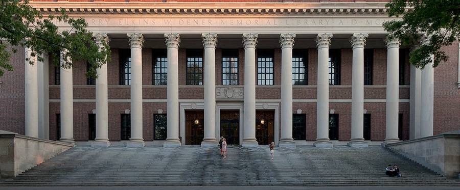 Widener Library at Harvard University. 
