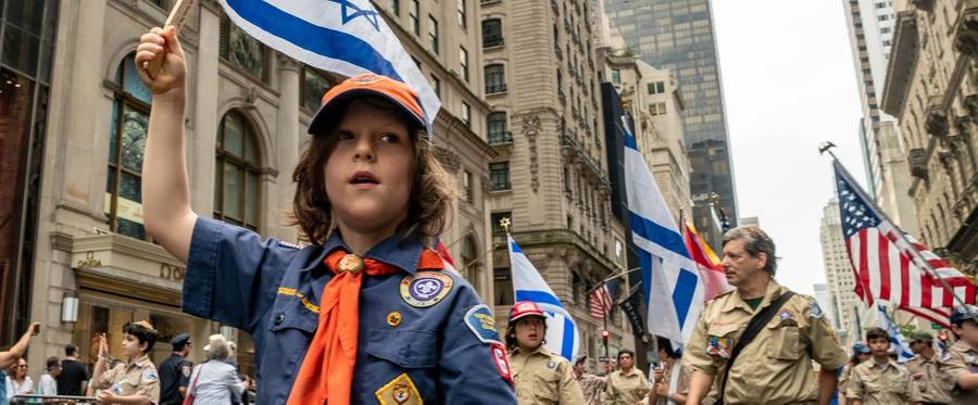 People participate in the annual Celebrate Israel Parade on June 2, 2019, in New York City