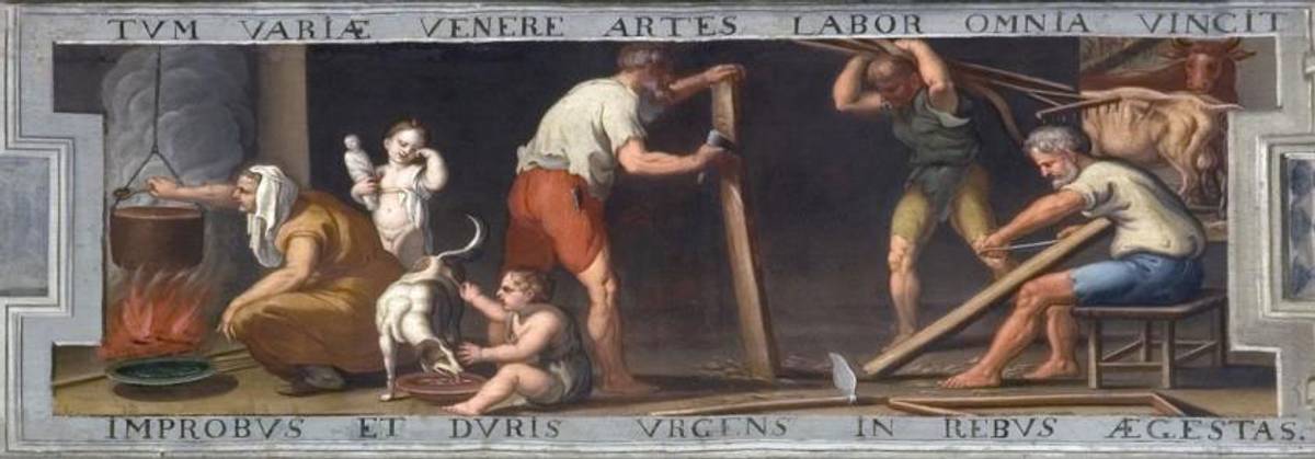Jerzy Siemiginowski-Eleuter (1660–1711), ‘Preparation of agricultural utensils,’ in an illustrated 17th-century edition of Virgil’s ‘Georgics’