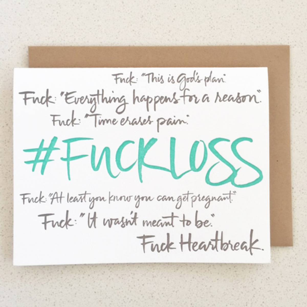 ‘Fuck Loss’ greeting card; Jessica Zucker