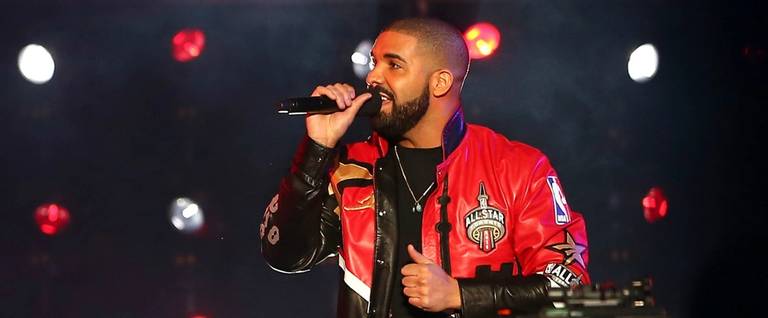 Rapper Drake speaks during introductions before the NBA All-Star Game 2016 at the Air Canada Center in Toronto, Ontario, February 14, 2016. 