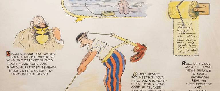 Rube Goldberg, Inventions (Bell-Buoy, Soup Spoon, Golf), c. 1938-1941  
