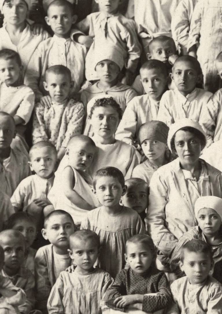 Children at an orphanage in Kyiv, Ukraine, many of whom had survived the pogroms of May 1920