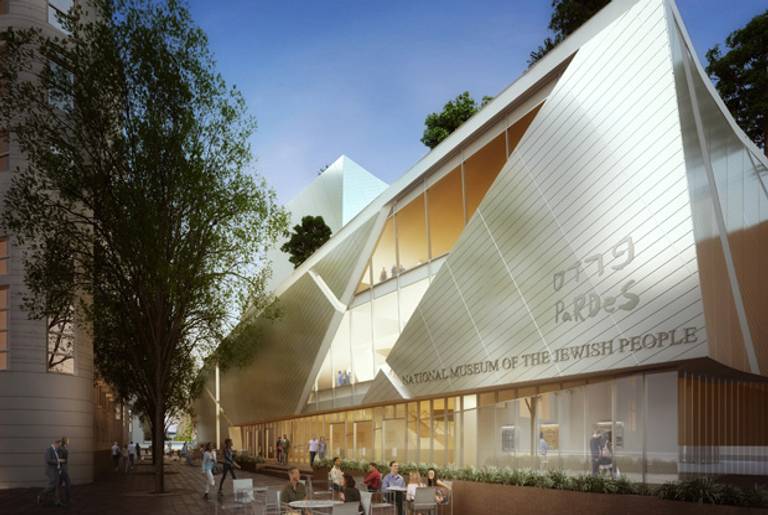 A rendering of the proposed National Museum of the Jewish People, viewed from Pennsylvania Avenue.(Studio Daniel Libeskind)