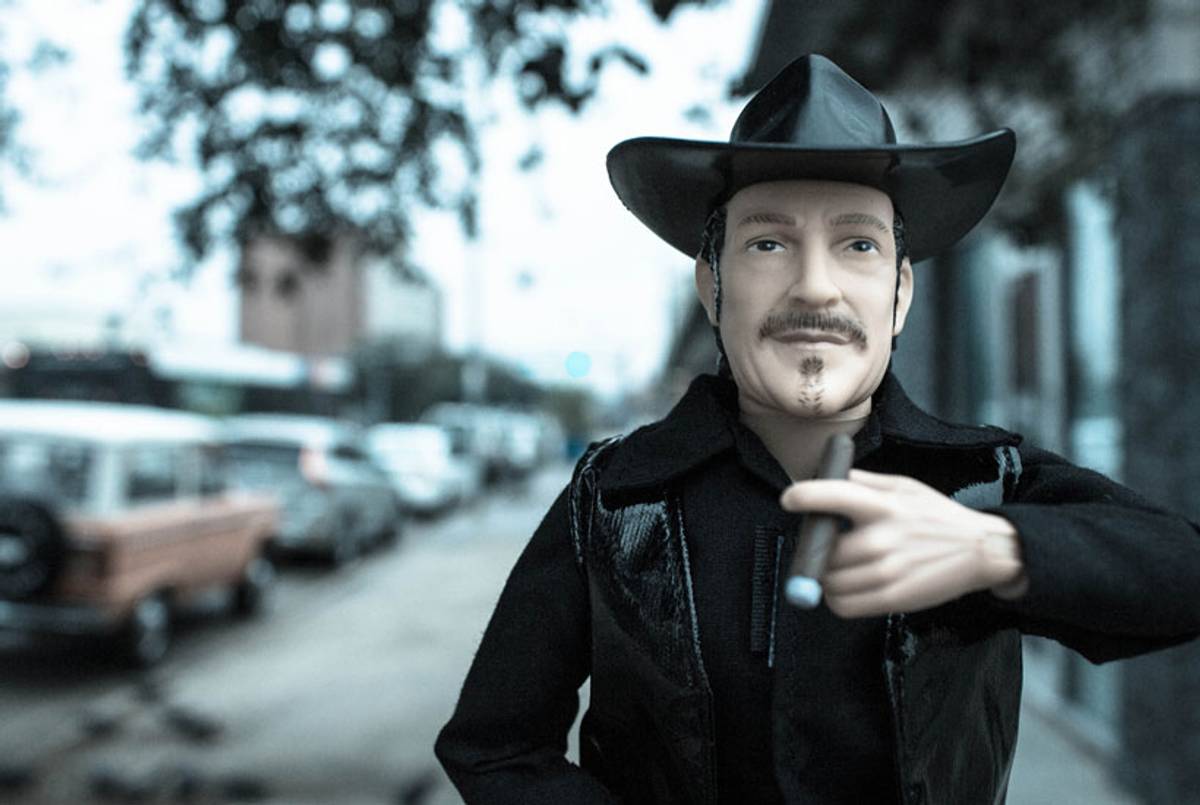 2012 photography project by Flickr user Randall Pugh, placing a Kinky Friedman figurine in locations around Houston, Texas. Friedman inspires homages like this across his fanbase.