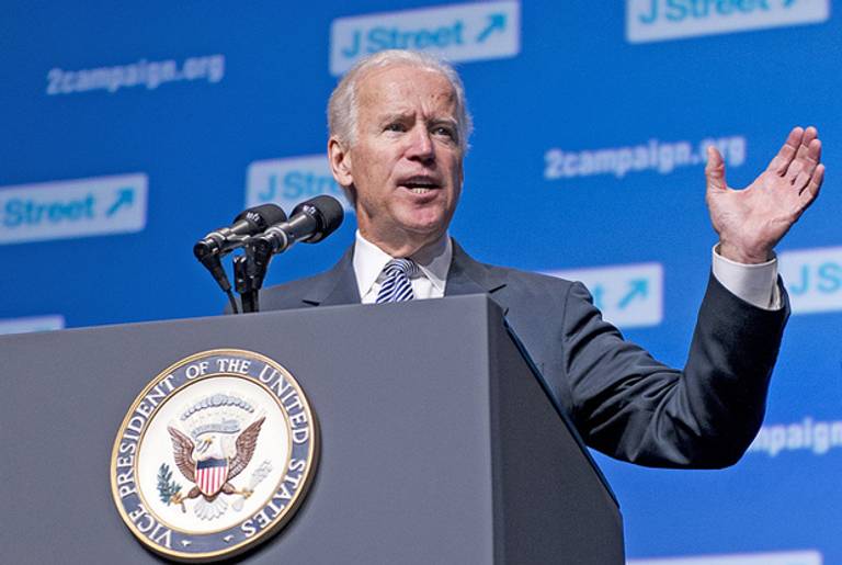 Joe Biden speaking at the 2013 J Street conference.(Flickr)