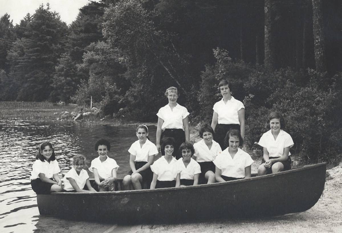 The author (center) with friends at Camp Walden in 1961.