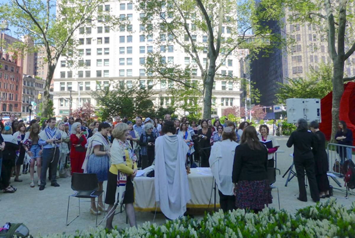 The prayer service at New York City's Madison Square Park.(Photos by the author.)