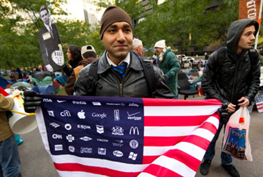 An Occupy Wall Street protester today.(Don Emmert/AFP/Getty Images)