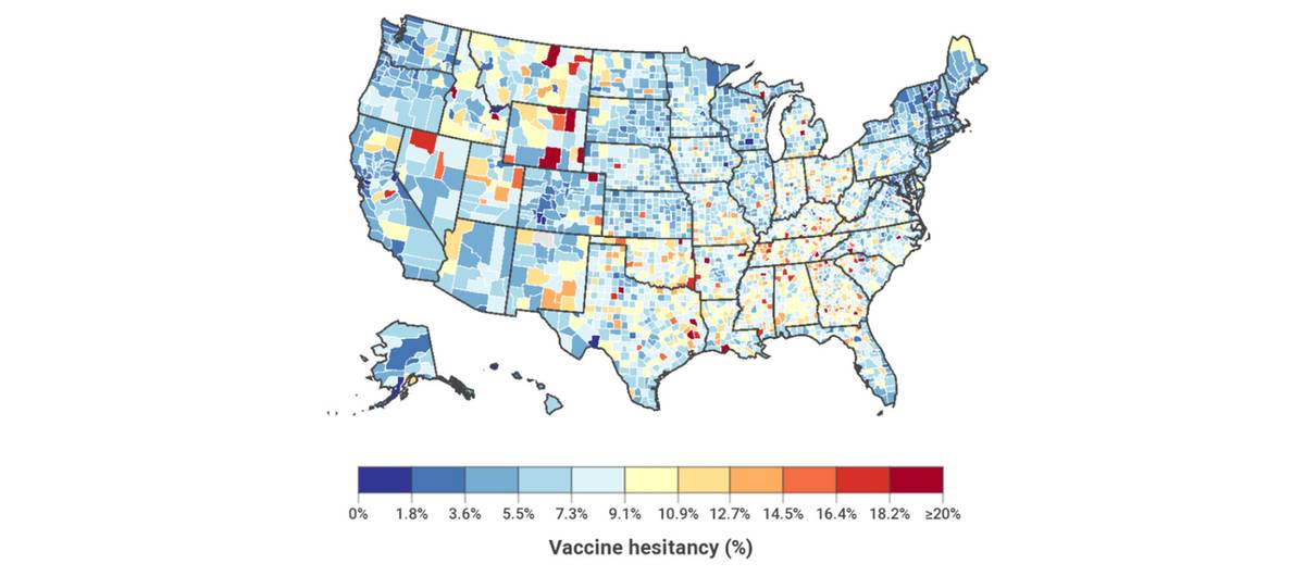 Vaccine Hesitancy by County, Oct. 29, 2021 -  Nov. 4, 2021