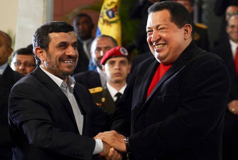 Ahmadinejad and Chavez(Getty)