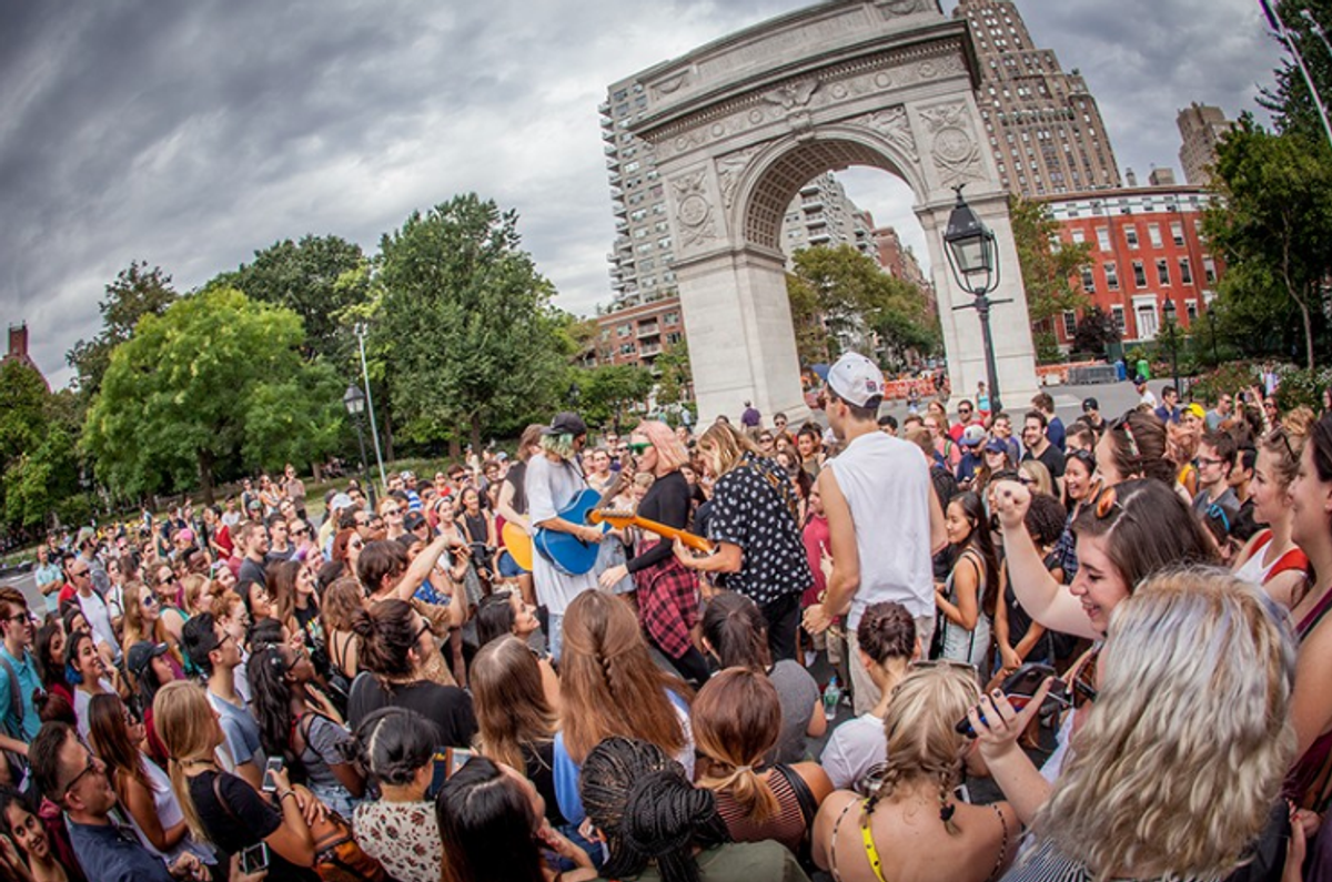 Grouplove performing in Washington Square Park, September 9, 2016. (Facebook)