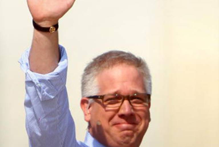 Glenn Beck in August, during his rally on the Mall. Presumably waving.(Alex Wong/Getty Images)