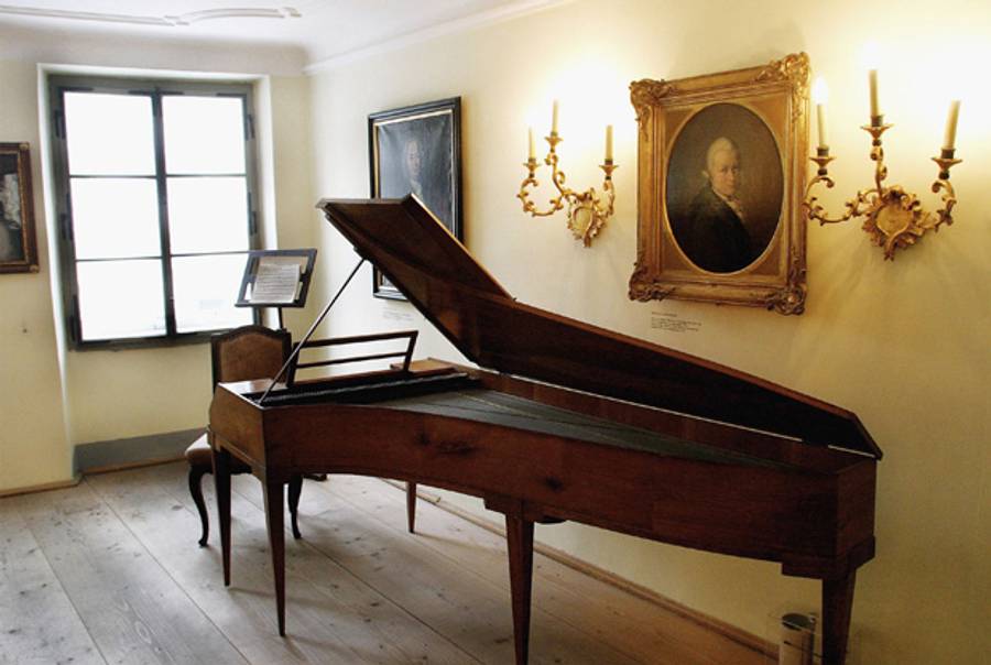 A fortepiano in the birth home of Wolfgang Amadeus Mozart in Salzburg, Austria.(Getty Images)