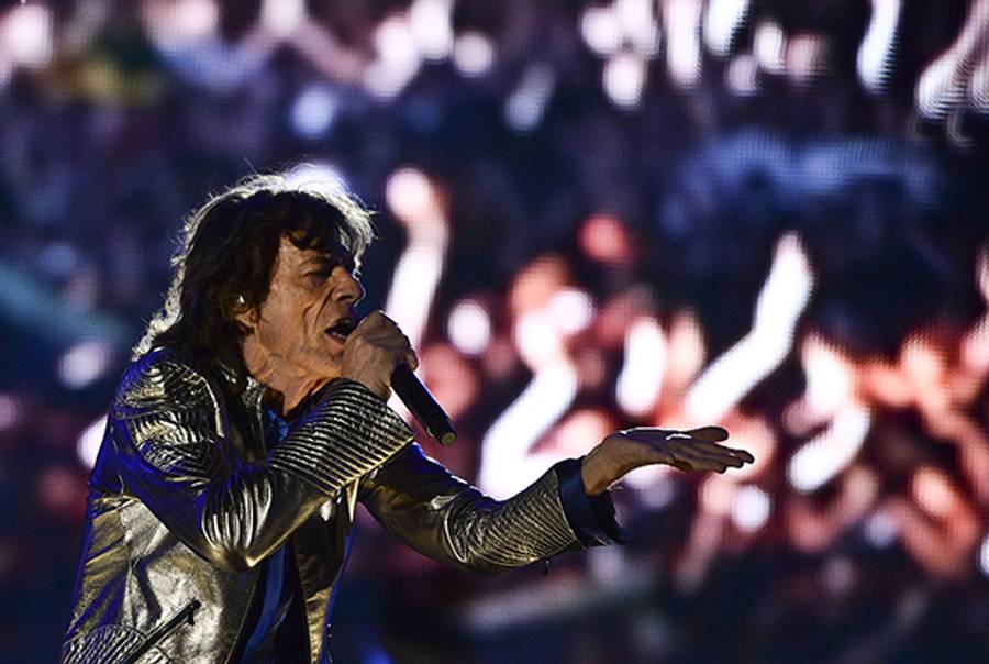 Rolling Stones lead singer Mick Jagger performs in Lisbon on May 29, 2014. (PATRICIA DE MELO MOREIRA/AFP/Getty Images)