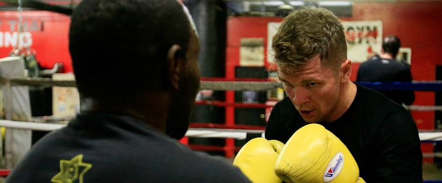 Former WBA super welterweight champion Yuri Foreman works out at Gleason's Gym in Brooklyn, November 17, 2015. 