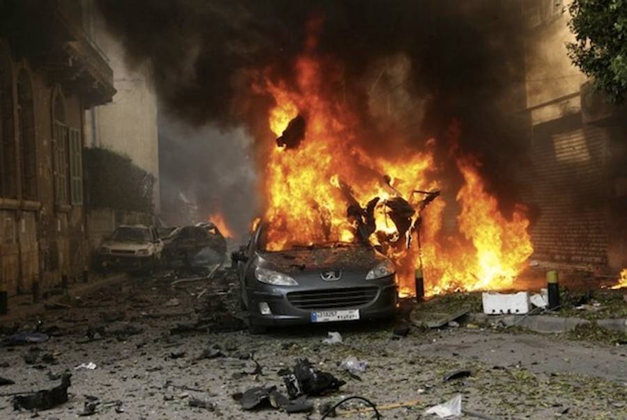 A Car Bomb Strikes Central Beirut(Reuters)