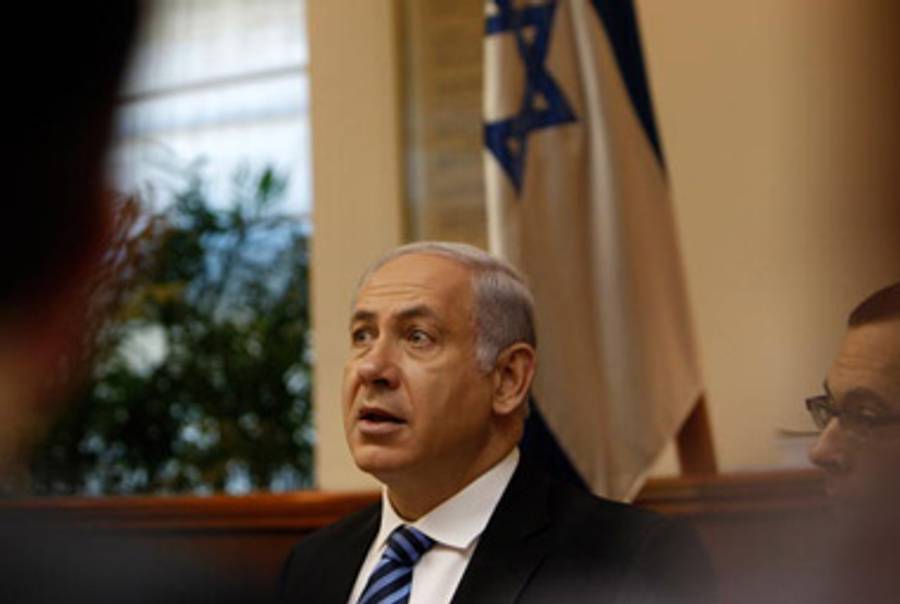 Netanyahu at his Cabinet meeting.(Ronen Zvulun-Pool/Getty Images)