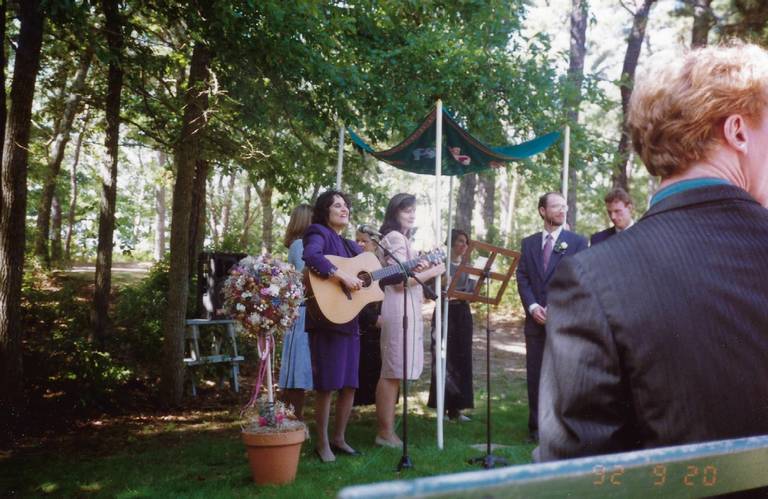 Debbie Friedman performing at the author’s wedding, 1992