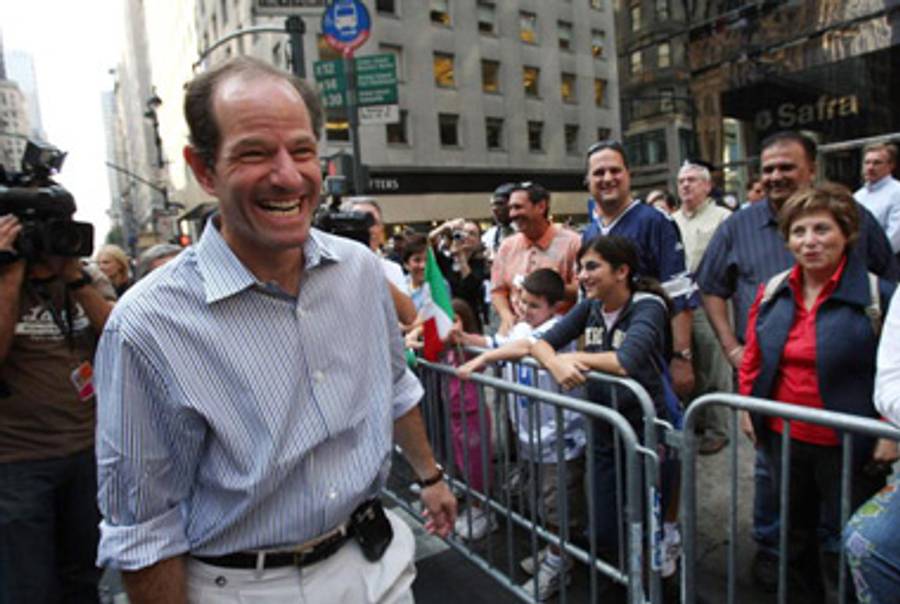 Spitzer at the 2007 Columbus Day Parade.(Spencer Platt/Getty Images)