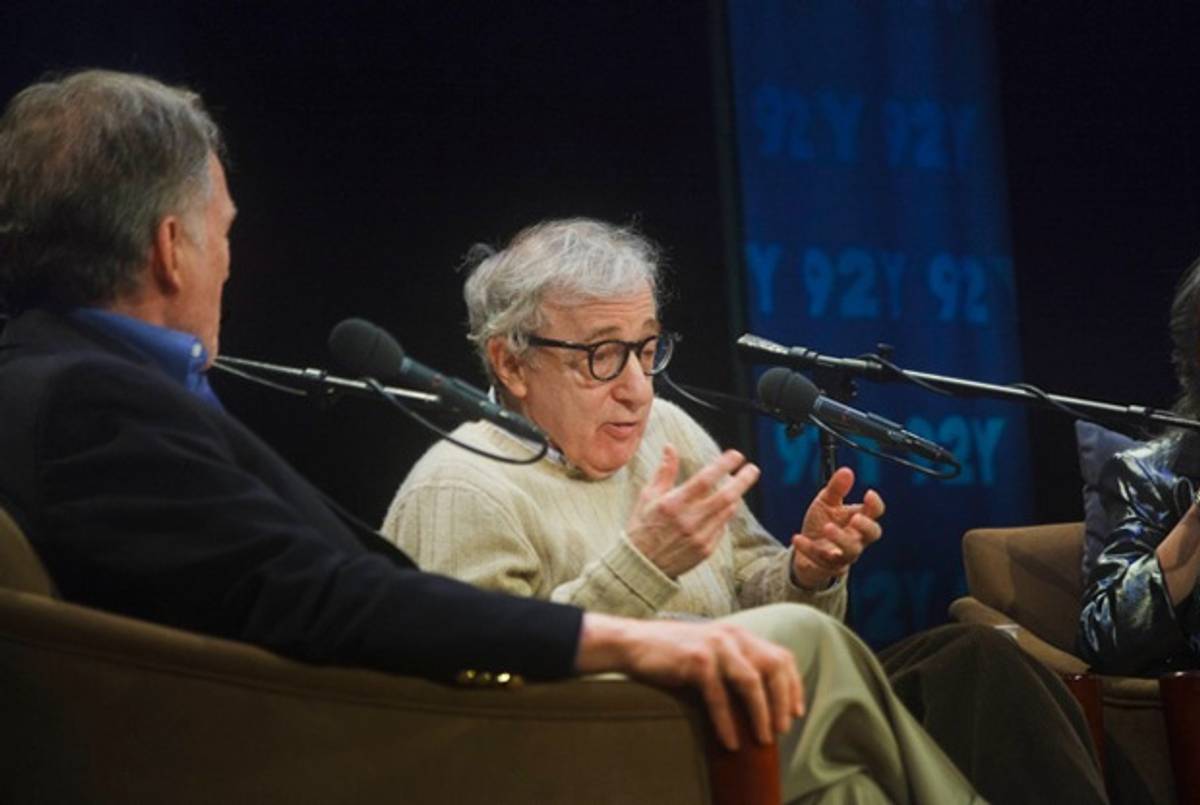 Woody Allen (and Dick Cavett) last night.(Joyce Culver for 92Y)