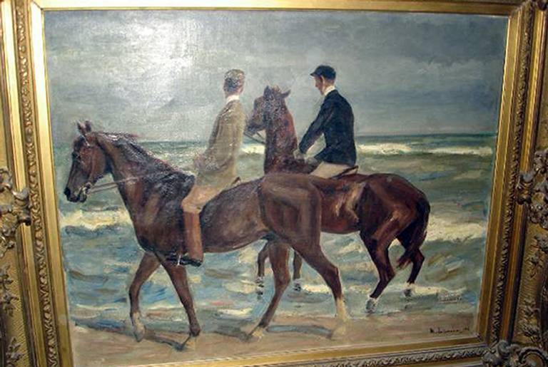 'Rides At The Beach' by Max Liebermann, photographed on November 18, 2013 in Berlin, Germany. The work is among the nearly 1,400 works German authorities confiscated from the Munich residence of Cornelius Gurlitt, son of Hildebrand Gurlitt, an art dealer who worked for the Nazis. (Lost Art Koordinierungsstelle Magdeburg via Getty Images)