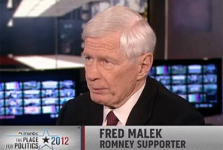 Fred Malek on MSNBC today.(MSNBC)