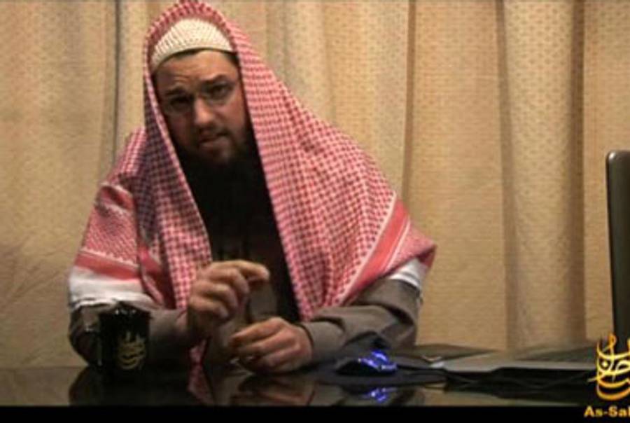 Gadahn in an Al-Qaeda video released last year.(AFP/Getty Images)